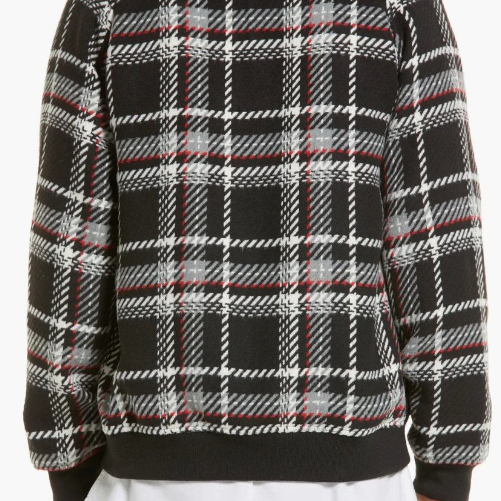 Plaid Bouclé Bomber Jacket - Picture 2 of 5